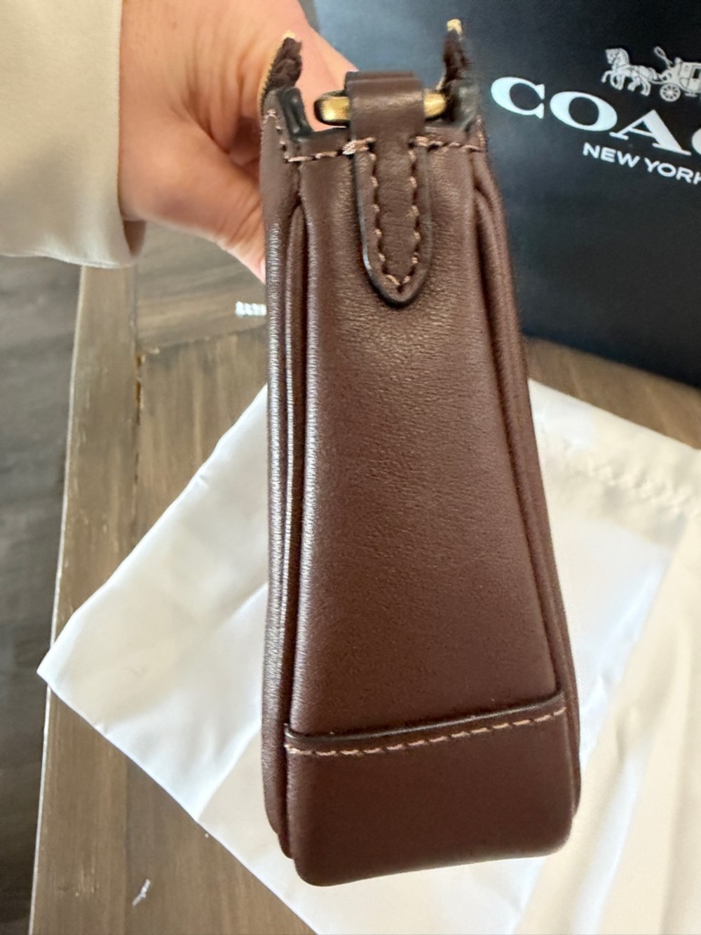 Coach Plaza Shoulder Bag in Dark Brown with Gold Hardware. PRICE FIRM - Picture 10 of 11